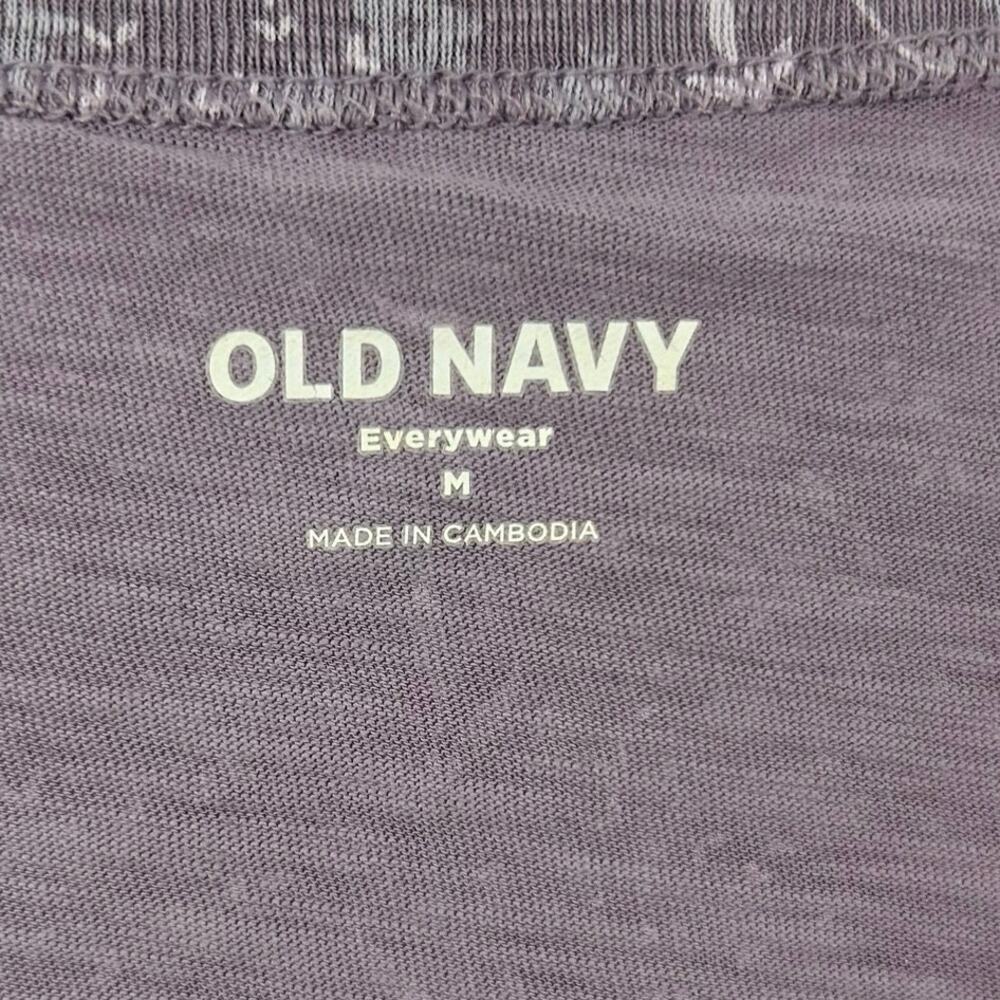 Old Navy Women Everyday Short Sleeve T-shirt Purple Preppy Cottage Size Medium - Picture 3 of 5